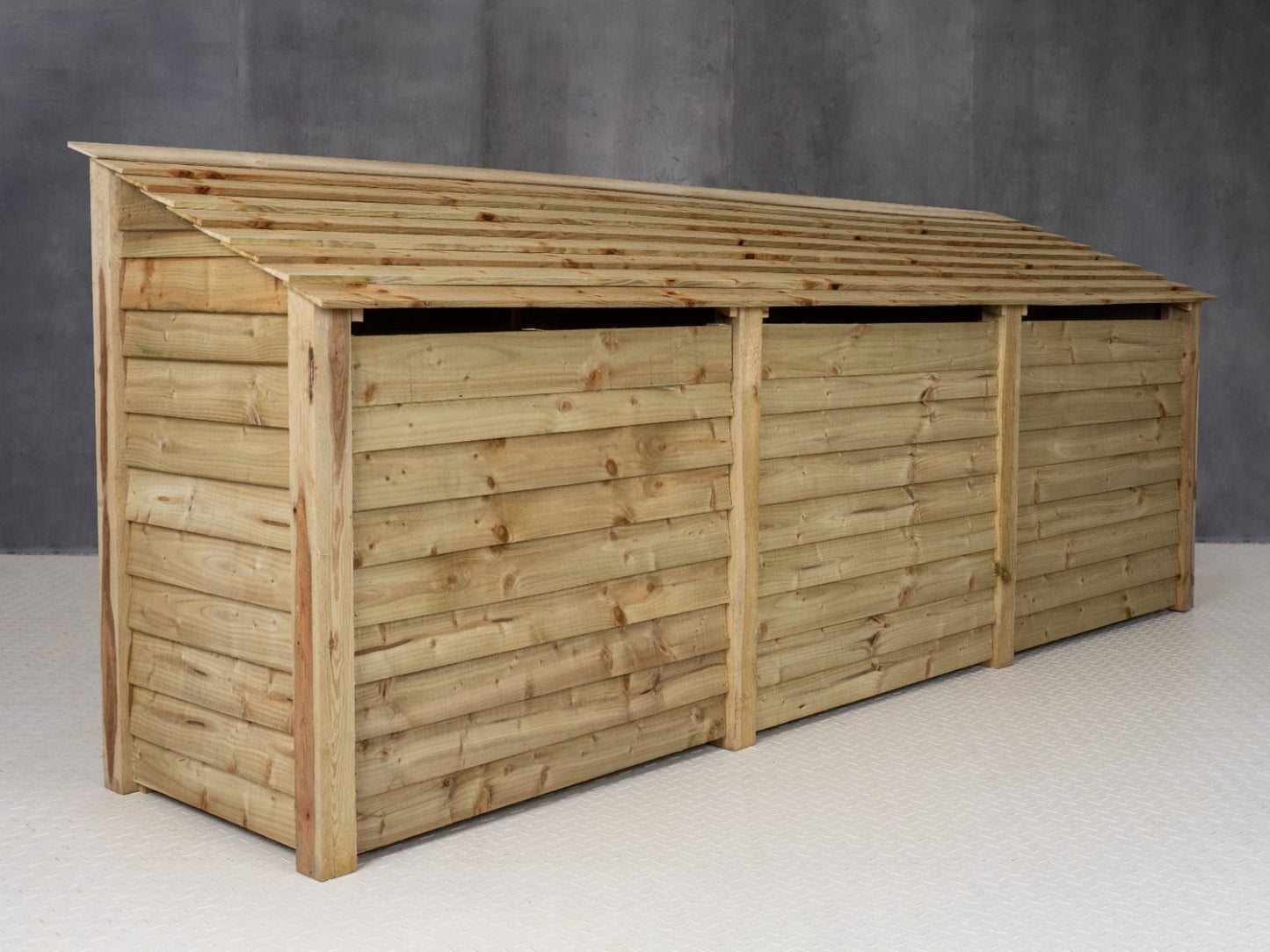 Wooden Log Store (Roof Sloping Back) W-335cm, H-126cm or 180cm, D-88cm