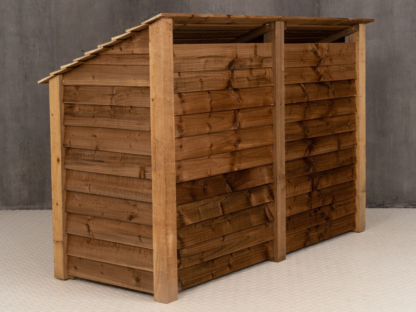 Wooden Log Store with Shelf W-187cm, H-126cm or 180cm, D-88cm - Brown Finish