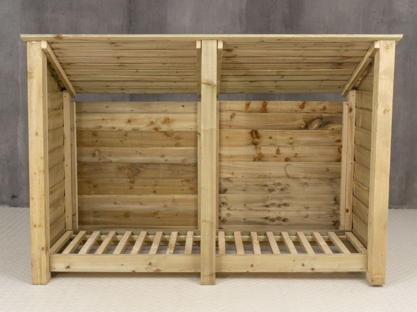 Wooden Log Store (Roof Sloping Back) W-187cm, H-126cm or 180cm, D-88cm