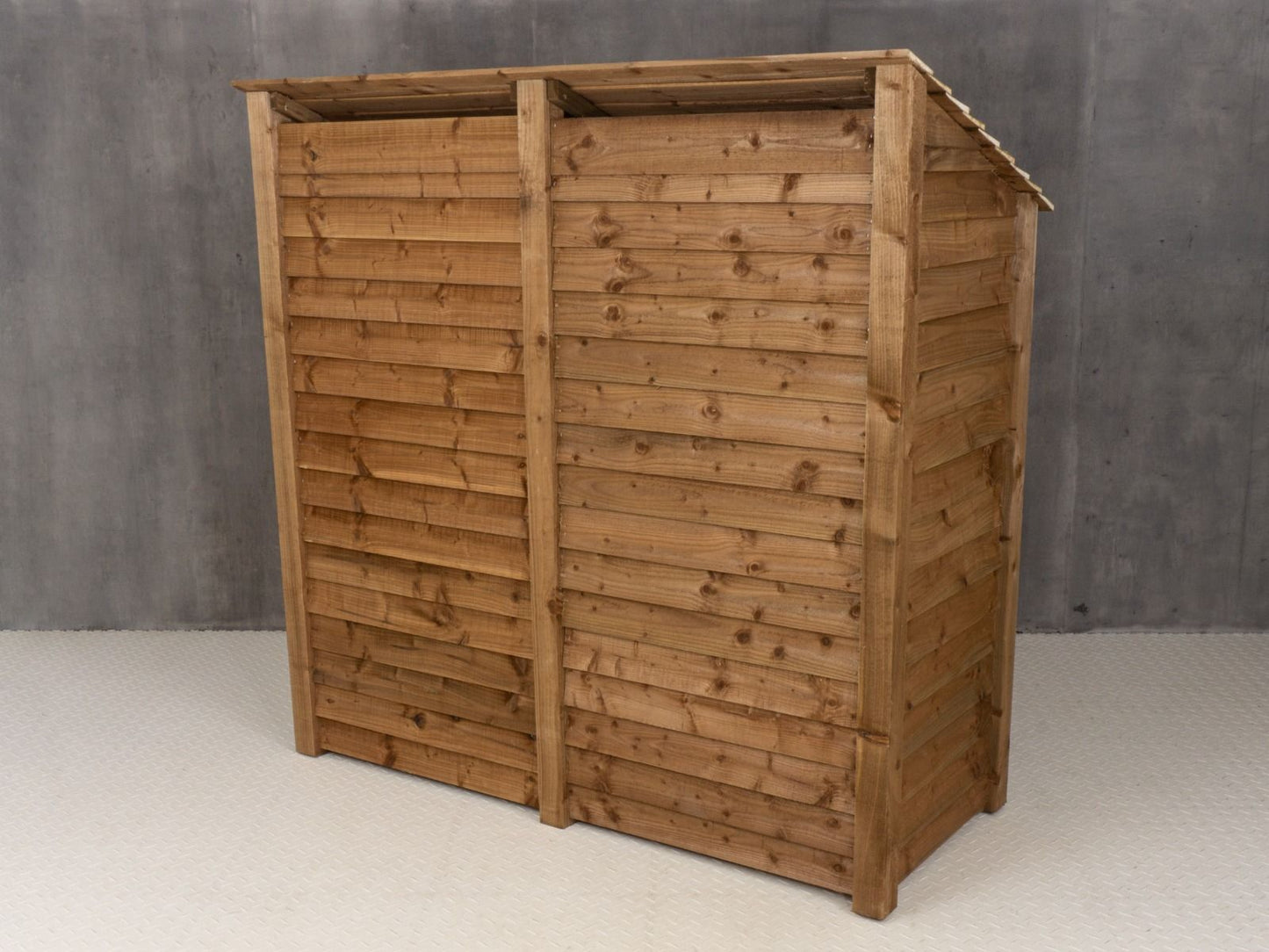 Wooden Log Store W-187cm, H-126cm or 180cm, D-88cm - Brown Finish
