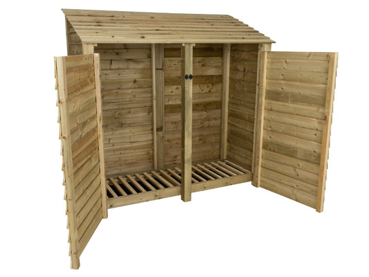 Wooden Log Store with Doors W-187cm, H-126cm or 180cm, D-88cm