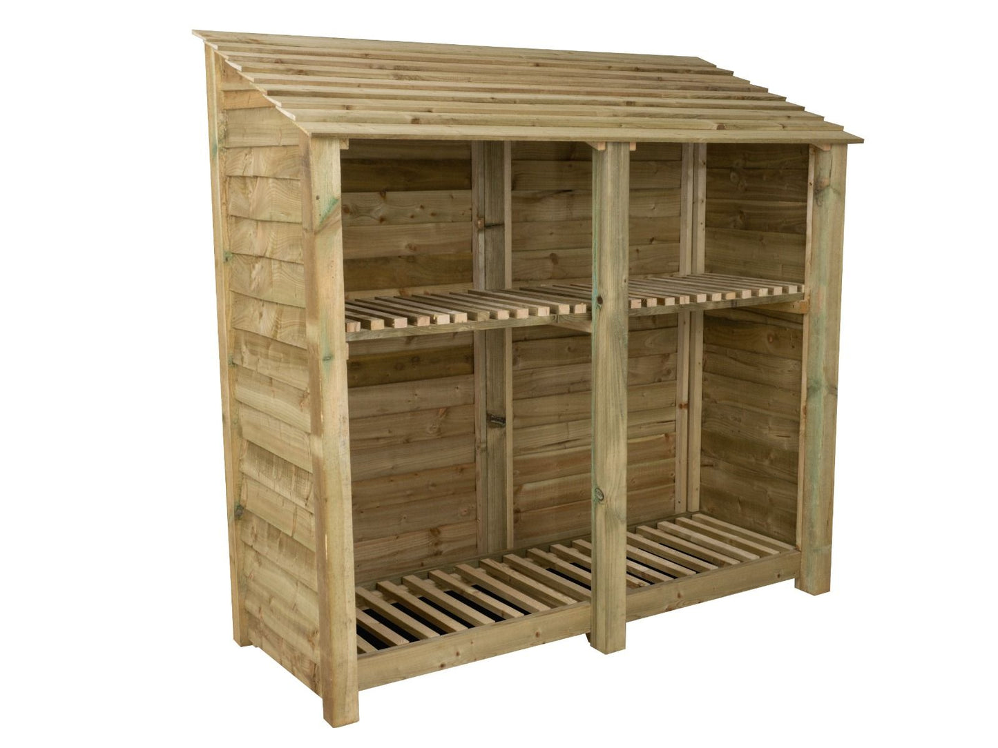 Wooden Log Store with Shelf W-187cm, H-126cm or 180cm, D-88cm