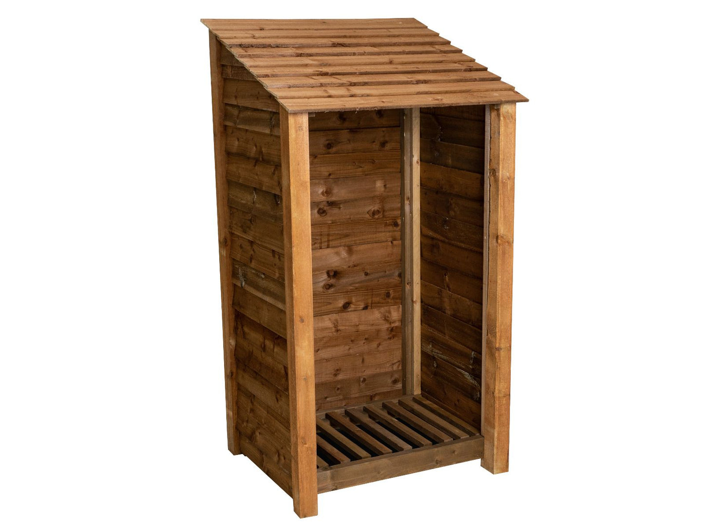 Wooden Log Store W-99cm, H-126cm Or 180cm, D-88cm - Brown Finish