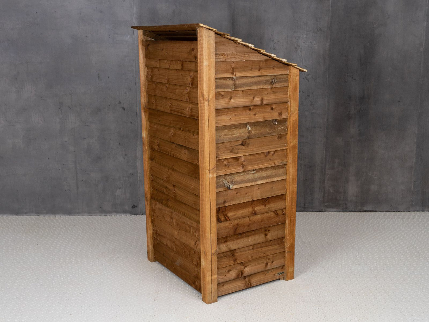 Wooden Log Store with Shelf W-99cm, H-126cm Or 180cm, D-88cm - Brown Finish