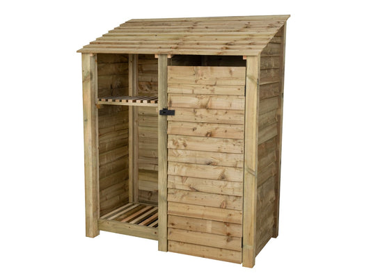 Wooden Garden Tool Storage with Shelf W-146cm, H-126cm or 180cm, D-88cm