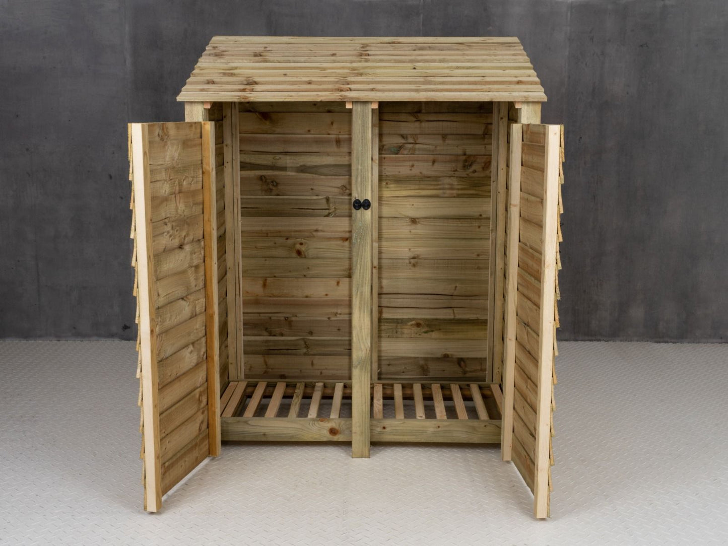 Wooden Log Store with Door W-146cm, H-126cm or 180cm, D-88cm