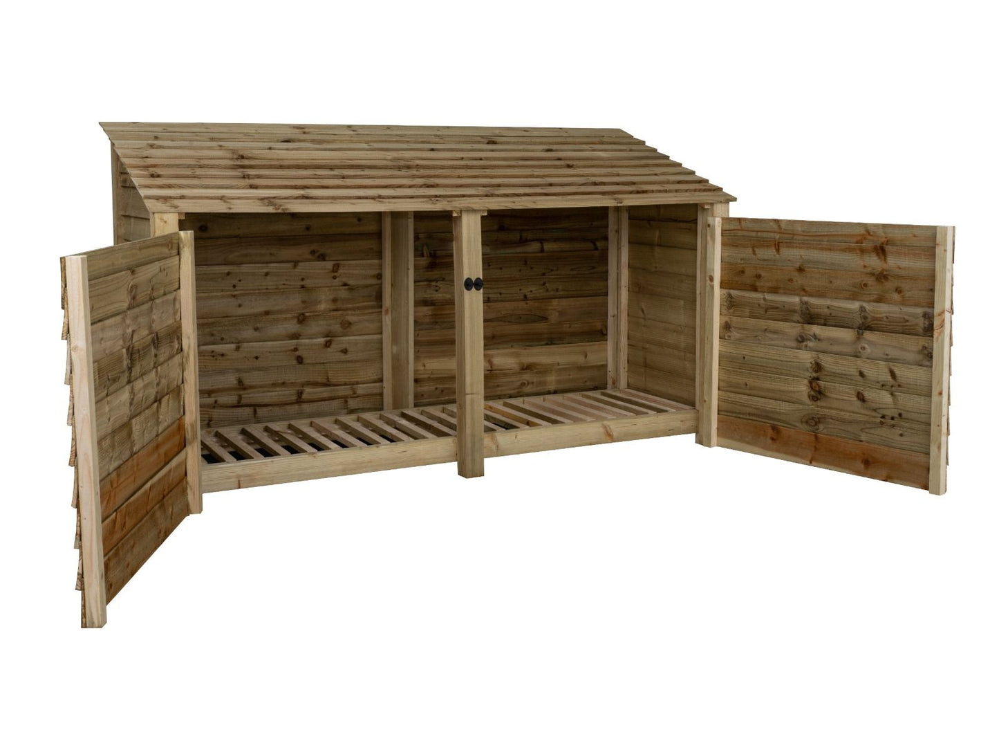 Wooden Log Store with Doors W-227cm, H-126cm or 180cm, D-88cm