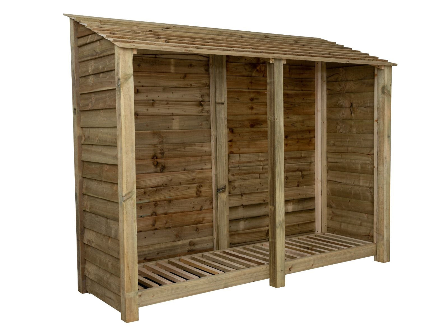 Wooden Log Store W-227cm, H-126cm or 180cm, D-88cm