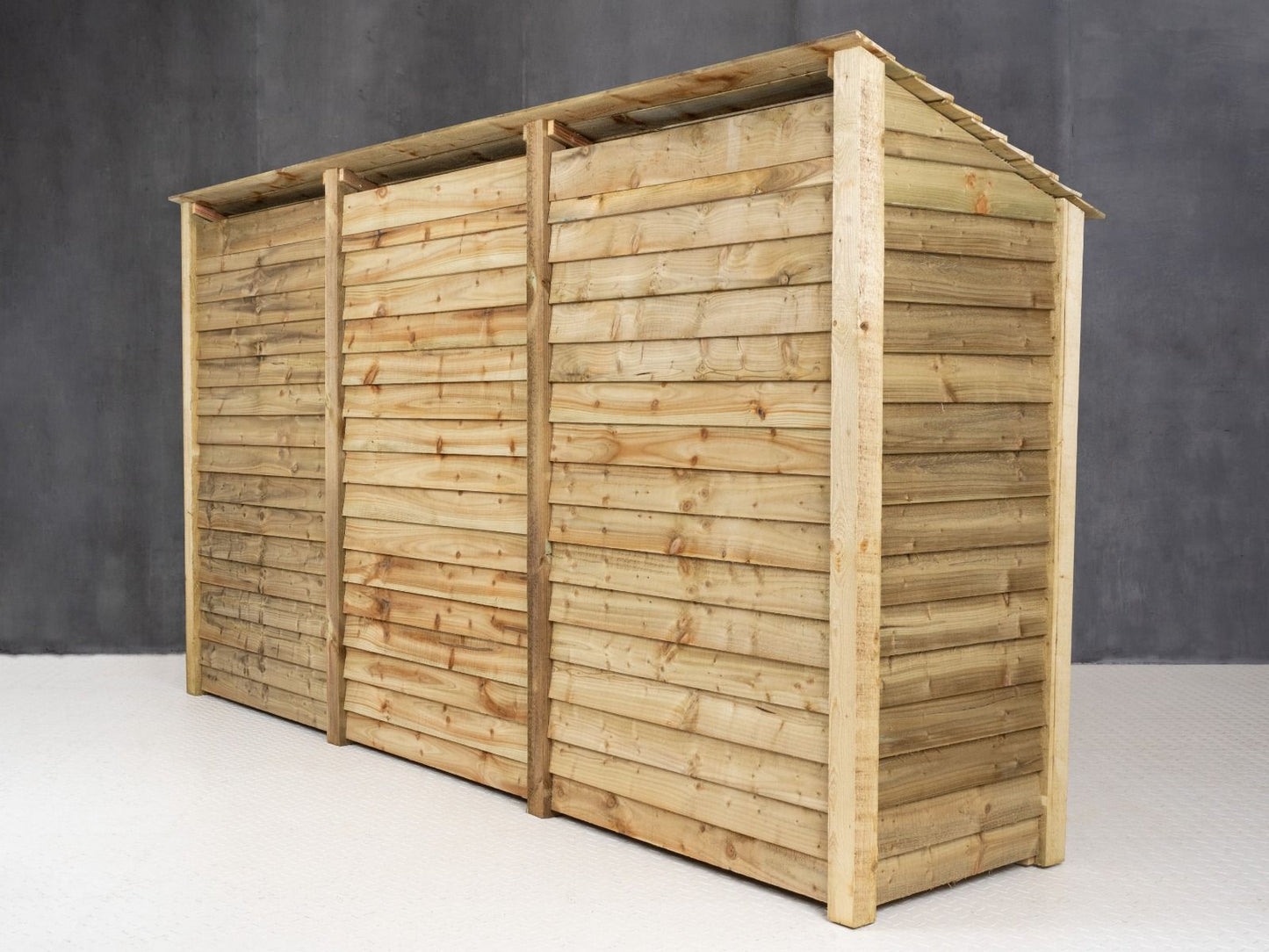 Wooden Log Store with Doors and Shelf W-335cm, H-126cm or 180cm, D-88cm