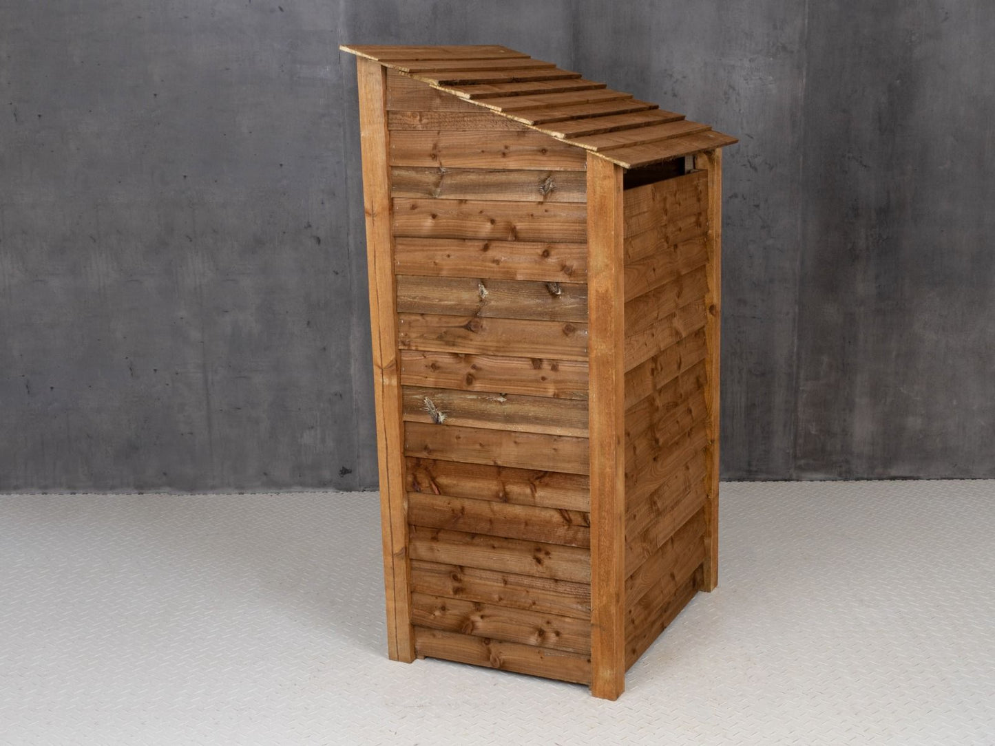 Wooden Log Store with Shelf (Roof Sloping Back) W-99cm, H-126cm Or 180cm, D-88cm