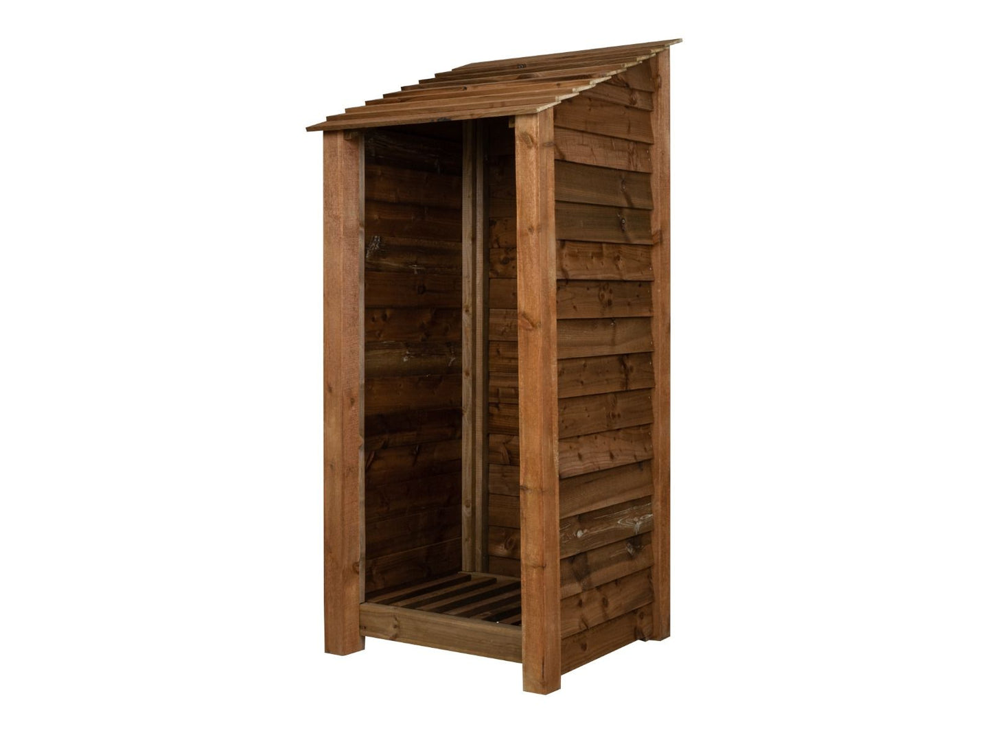 Wooden Log Store W-79cm, H-126cm or 180cm, D-88cm - Brown Finish