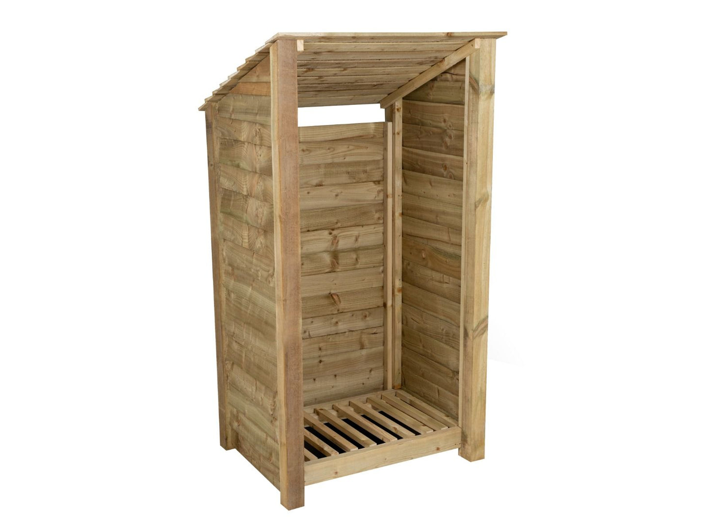 Wooden Log Store (Roof Sloping Back) W-99cm, H-126cm Or 180cm, D-88cm