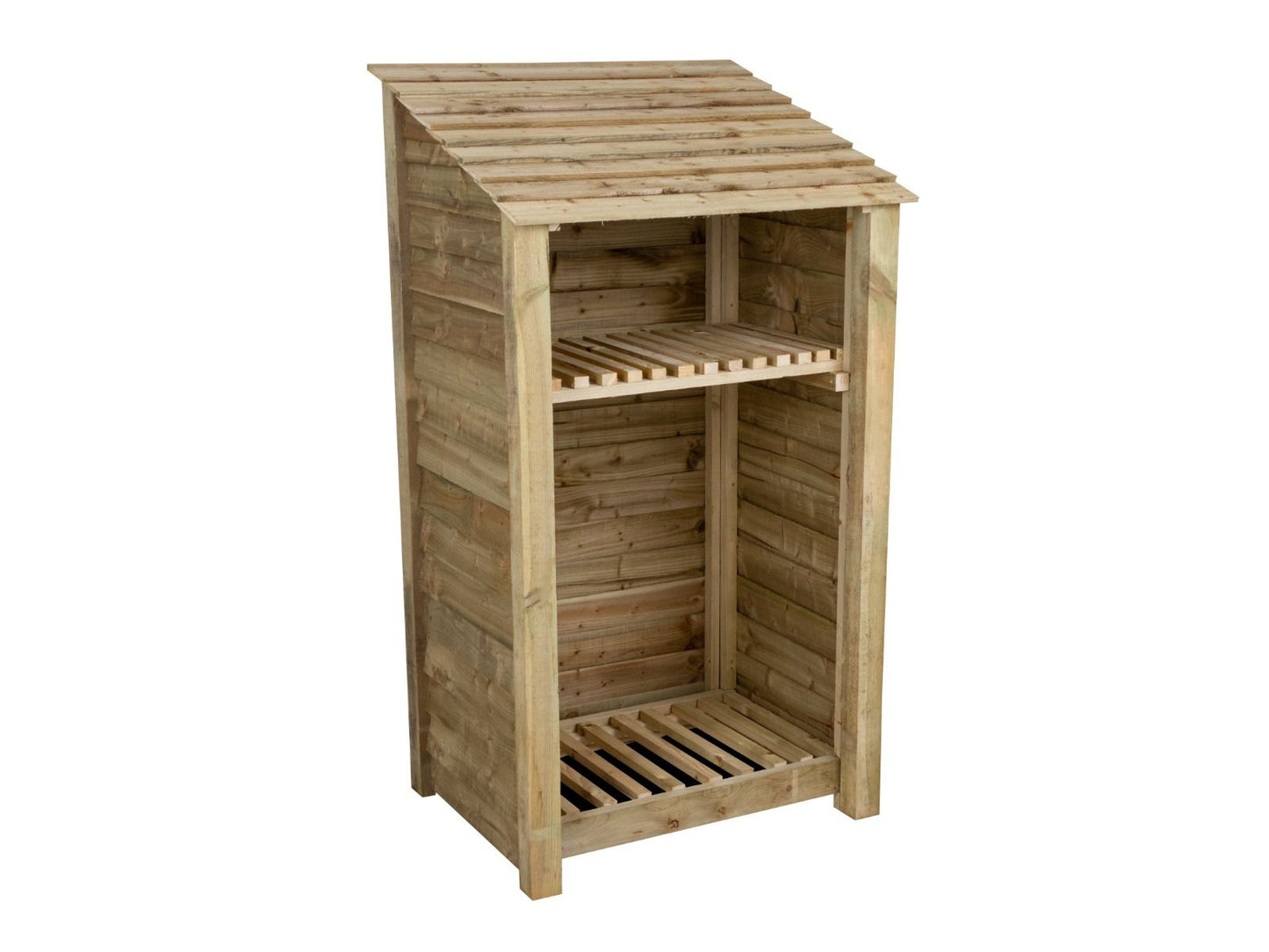 Wooden Log Store with Shelf W-99cm, H-126cm Or 180cm, D-88cm