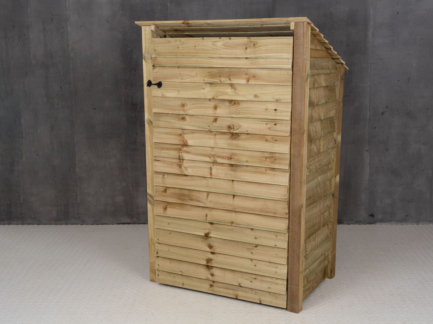 Wooden Log Store (Roof Sloping Back) with Door and Shelf W-119cm, H-126cm Or 180cm, D-88cm