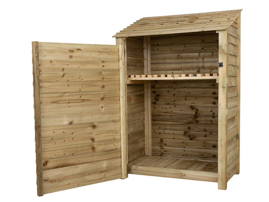 Wooden Garden Tool Storage with Shelf W-119cm, H-126cm or 180cm, D-88cm