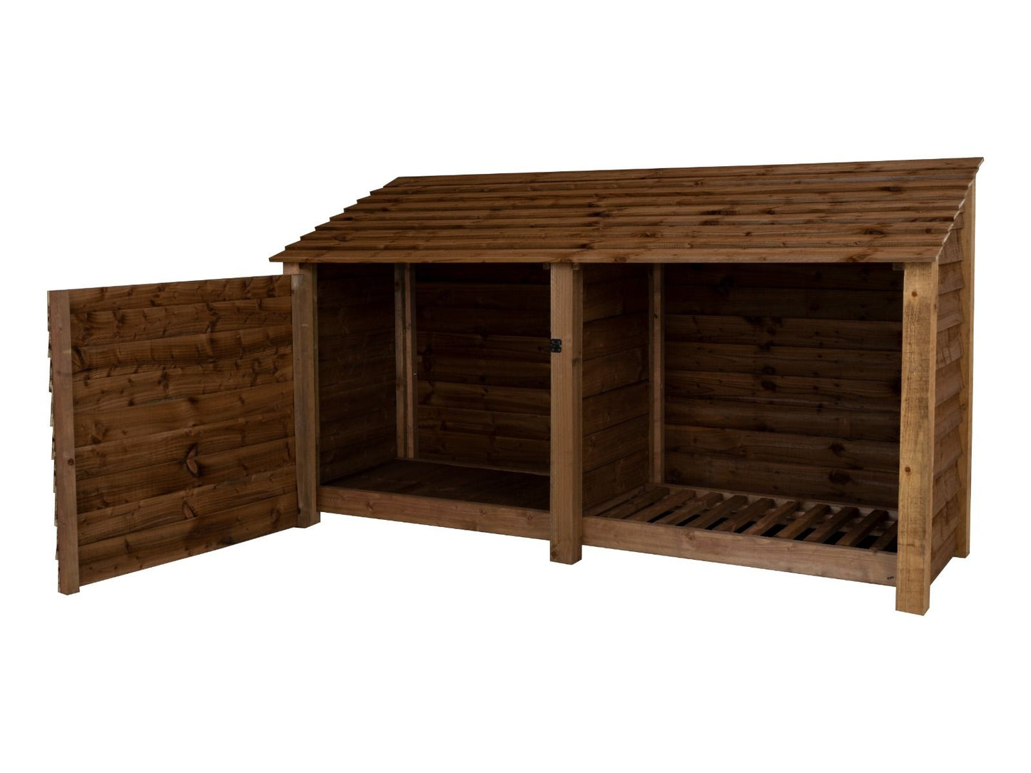 Wooden Garden Tool Storage W-227cm, H-126cm or 180cm, D-88cm - Brown Finish