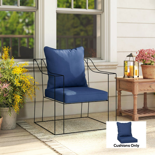 Outsunny Seat and Back Padded Cushion Set, CUSHION ONLY - Dark Blue